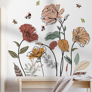 Autocollant mural Yanxi imperméable en PVC acrylique, imprimé numériquement, motif floral, finition brillante, pour décoration intérieure DIY - Product Image 5