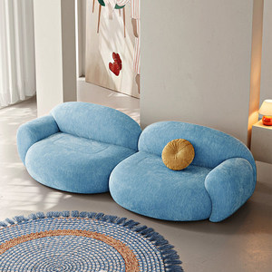 Sofá Modular <span class=keywords><strong>de</strong></span> Lujo Moderno, Combinable, Tapizado en Terciopelo Estilo Teddy Color Crema, para Sala <span class=keywords><strong>de</strong></span> Estar - Product Image 3