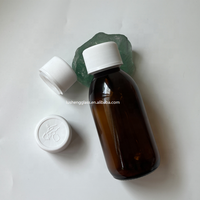 Bouteille de sirop contre la toux en verre ambré de 100ml bouteille de sirop d'érable inviolable bouchon résistant aux enfants