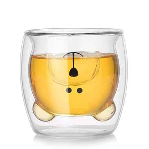 Vendita calda carino orso tazza di vetro doppia parete tazza per caffè e latte Premium tazze da tè & piattini - Product Image 4
