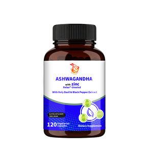 Capsules d'Ashwagandha Premium à haute teneur en Ashwagandha avec supplément à base de basilic sacré pour le soutien immunitaire et la promotion de l'équilibre de l'humeur - Product Image 1