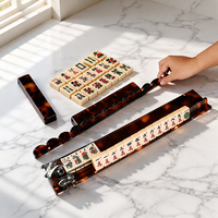 Support de Mahjong en Acrylique avec Poussoir Magnétique et Règle – Conception Portable, Résistant à l'Eau, Durable, Non Toxique, Boîte en Papier Kraft Écologique