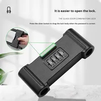 Cadenas à code combiné en aluminium double, design moderne en U, pour porte en verre, étanche, antirouille, antivol