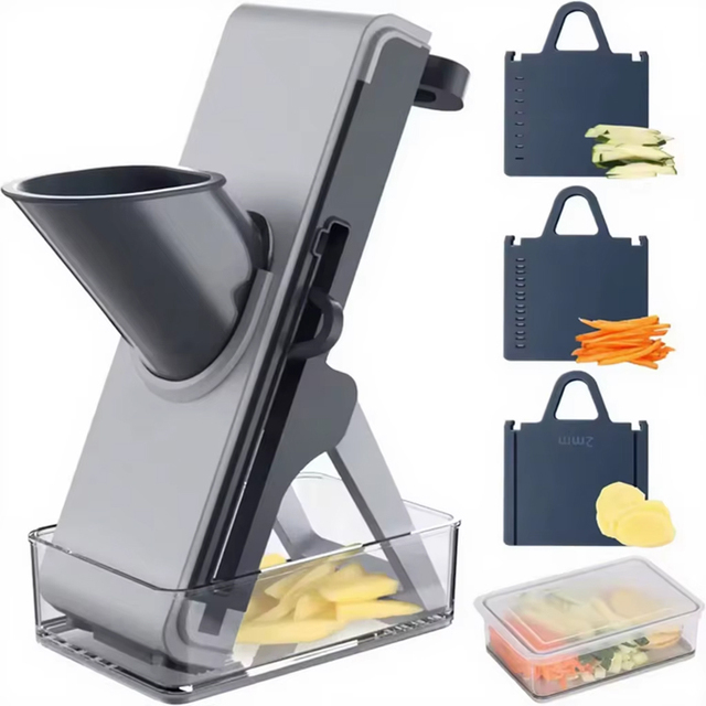 Pro Multifunctional Manual Food Salad Slicer Hand Shredding Machine Veggie Cutter Vegetable Chopper With Stainless Steel Blades