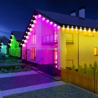 Lumières LED extérieures permanentes DC36V 100 pieds 72W Rgbw Blanc Noir pour la décoration des avant-toits de la maison IP65