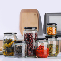 Frascos de Vidrio Transparentes Redondos para Conservas, Aptos para Alimentos, Venta al por Mayor de Fábrica, Apilables, Herméticos, Contenedores de Conservación