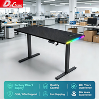 Escritorio Eléctrico para Juegos de Alta Resistencia, Mesa de Computadora Ajustable de Fibra de Carbono, Estación de Trabajo de Pie de 140 cm de Ancho