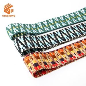 Factory 38mm Colorful National Style Woven Polyester Cotton Jacquard Webbing for Shoes Bag in Stock - Product Image 5