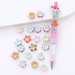 แหวนประดับเพชรพลอยรูปพวงหรีดดอกไม้หลากสีสัน ดีไซน์เนอร์ยอดนิยม ปี 2025 ชุบทอง/เงิน ทำจากโลหะผสมสังกะสี สำหรับทำเครื่องประดับ - Product Image 2