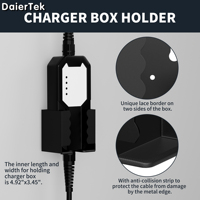 Supports de câble de charge pour véhicule électrique en métal noir à montage mural, état neuf, compatible avec le chargeur J1772
