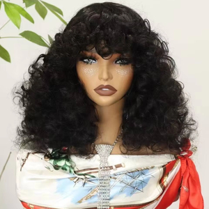 Fumi 99j Brazil Trứng Curls Tóc Giả Mật Độ 250 Đầy Đủ Máy Làm Bằng Tay Tăng Xoăn 12A Ngắn <span class=keywords><strong>Bob</strong></span> Tóc Giả Trong Suốt Lỏng Rìa <span class=keywords><strong>Bangs</strong></span> - Product Image 1