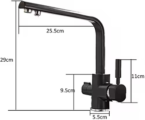 Hiện đại cổ điển 360 độ xoay Spout thép không gỉ bồn rửa vòi 3 cách 360 độ xoay Spout Đen Brass Nhà bếp Vòi - Product Image 3