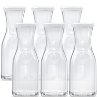 Ensemble de 3 carafes en verre réutilisables avec couvercles en plastique, design classique vintage, capacité de 50 oz, compatibles lave-vaisselle