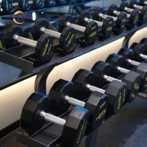 KAISHI <span class=keywords><strong>Manubri</strong></span> Esagonali in Gomma con Impugnatura Antiscivolo, Pesi Liberi Portatili Ecologici per Palestra Commerciale, per Uomini e Donne, <span class=keywords><strong>Allenamento</strong></span> Total Body - Product Image 4