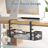 CY-7030 Organisateur de câbles sous bureau en acier moderne, best-seller, noir et blanc, multifonctionnel, panier de rangement domestique sans perçage