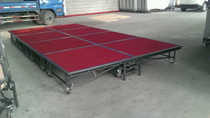 Scène pliable portable avec roues, plateforme d'événements à installation rapide pour les entreprises de location, les mariages, les fêtes et les spectacles en intérieur - Product Image 4