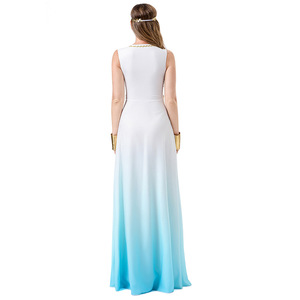 Greek Goddess <b>Dress</b> Women White <b>Blue</b> <b>Ombre</b> Costume Halloween Cosplay Party Outfit Stage Performance Fancy <b>Dress</b> - Product Image 4