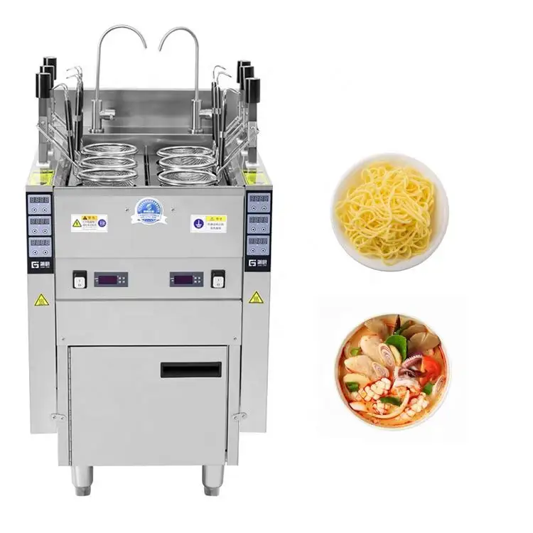 Pemasak Mie Berdiri Elektrik dengan Sistem Pengangkat Keranjang Otomatis Mesin Perebus Mie/Perebus Mie/Perebus Pasta