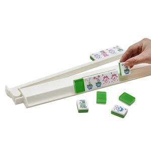 Lot de 4 supports de tuiles de mahjong américaines en gros, blancs, avec règles de placement 2-en-1, pour la maison - Product Image 2