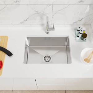 Évier de cuisine à bol unique en acier inoxydable 304 brossé fait à la main en gros sous le lavabo traditionnel à un trou - Product Image 3