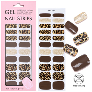 Venta al por Mayor de 22 Piezas de Tiras de Uñas de Gel con Diseño de Leopardo Rosa, Dulces y Sexys, Curadas sin UV, Pegamento para Uñas Semisólido, Pegatinas para Uñas sin UV - Product Image 3