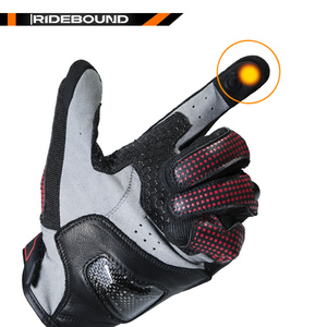 Da Dê phong cách đường phố xe máy găng tay đầy đủ ngón tay sợi carbon Knuckle chống mặc chống trượt mùa hè cảm ứng tay nắm hàng ngày - Product Image 5