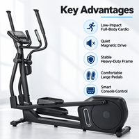 K-FIT GS-8760FP Neues Magnetisches Crosstrainer-Fahrrad mit 12 Voreingestellten Programmen, Robuster Rahmen für Heimfitness und Leichte Gewerbliche Nutzung