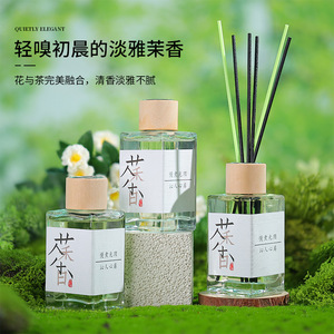 Tea Scented Rattan <b>Diffuser</b> 100Ml Square Bottle Flameless Aroma Indoor Deodorizer Essential <b>Oil</b> Fragrance Decor - Product Image 1