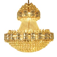 Lustre en cristal de luxe à LED en or antique pour la maison, la salle à manger et la chambre à coucher.