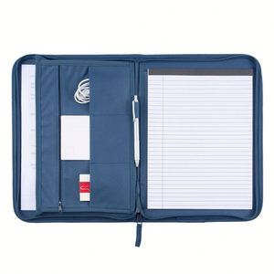 Carpeta de Anillas con Cierre y Bolsillo para Documentos A4, Tela de Lona Negra X515, Portafolio de Poliéster - Product Image 3