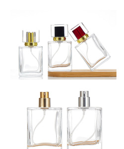 Botella de recarga de fragancia de vidrio grueso, bomba de loción transparente cuadrada de 200ml, tapa de Metal con estampado en caliente y difusor de lengüeta - Product Image 2