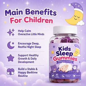OEM Gentle <b>Night</b> Time Sleep Support Non Habit Forming Improve Sleep Quality Vegan Safe Formula Sugar Free <b>Kids</b> Sleep Gummies - Product Image 6