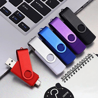 Grosir Pabrik ponsel komputer mobil Dual guna Usb 2.0 Flash Drive 128MB-128G logo kustom logam berputar Usb