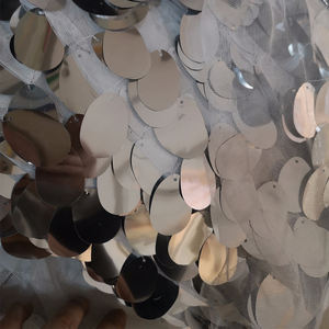 럭셔리 들러리 원피스 천 큰 40mm 타원형 모양 인어 블랙 오일 컬러 스팽글 원단 - Product Image 3