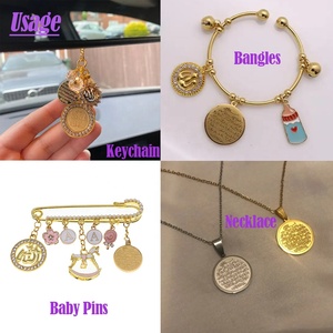 <span class=keywords><strong>Pendentif</strong></span> en acier inoxydable islamique religieux AYATUL KURSI Mashallah en arabe pour bébé (épingle/collier/bracelet) - Vente en gros - Product Image 3