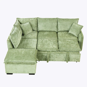 Sofá europeo para sala de estar, sofá de lujo convertible, sofá cama extraíble con almacenamiento Otomano - Product Image 4