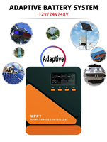 Contrôleur de charge solaire MPPT 10A 20A 30A 40A 50A 60A avec port USB et affichage LCD de la puissance de la batterie, compatible avec les panneaux solaires 12V 24V