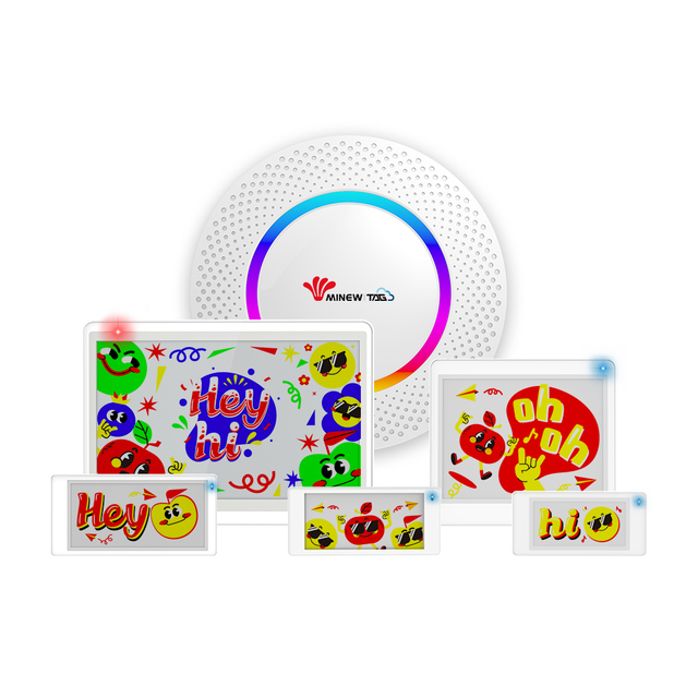 MinewTag 5pcs Digital Price Tags Electronic Shelf Labels 4 Colors Colorful ESL Demo Kit with Cloud Platform & OTA Firmware