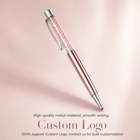 Vente en gros de stylo à bille publicitaire de 1.0mm nouveauté diamant cristal avec logo sculpté cadeau promotionnel stylo