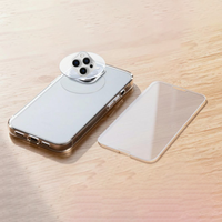 Étui de téléphone de luxe 3 en 1 avec protection d'écran en verre trempé et protection d'objectif d'appareil photo pour iPhone 18 17 16 15 14 13 12 Pro Max
