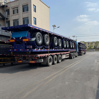 Semi-remorque à plateau plat fiable à 3 essieux de 40 pieds, capacité de 40 tonnes, châssis de camion de transport de véhicules renforcé en métal