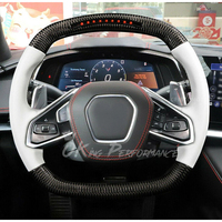 Volant en fibre de carbone personnalisé avec affichage LED Corvette RPM pour Chevrolet Corvette C8 Stingray Z51 & E-Ray & Z06 Z07