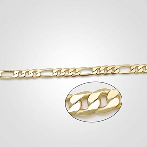 Collar <span class=keywords><strong>de</strong></span> Cadena Figaro <span class=keywords><strong>de</strong></span> Latón Chapado en <span class=keywords><strong>Oro</strong></span> <span class=keywords><strong>de</strong></span> 14K, Joyería Chapada en <span class=keywords><strong>Oro</strong></span>, Cadena Figaro <span class=keywords><strong>para</strong></span> Hombre <span class=keywords><strong>y</strong></span> Mujer - Product Image 4