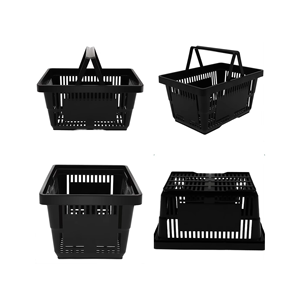 Cesto della spesa <span class=keywords><strong>in</strong></span> <span class=keywords><strong>plastica</strong></span> nera resistente da 28L con manici <span class=keywords><strong>in</strong></span> <span class=keywords><strong>plastica</strong></span> - Product Image 4