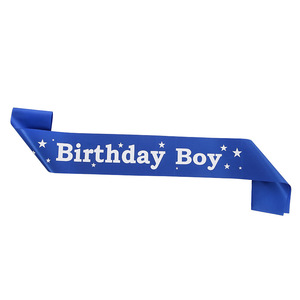 Offerta Speciale: Decorazione per Feste a Tema <span class=keywords><strong>Compleanno</strong></span> Ragazzo Blu Reale, Fascia da Spalla Accattivante con Stampa Dorata, Preferita dai Ragazzi - Product Image 3