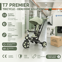 Tricycle à pousser pour bébé avec siège pivotant à 360 degrés, fonction pliable 9 en 1, utilisation familiale en extérieur