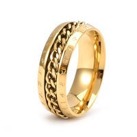 Bague anti-stress rotative à chaîne en acier inoxydable, bague runique pour homme, bague viking nordique