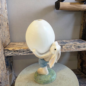 Konijnenvaas Met Eierschalen Ornament Handgeschilderde Harsdecoratie Voor Woonkamers En Tuinen - Product Image 4