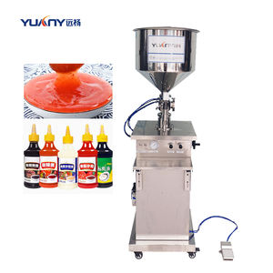 Machine de remplissage semi-automatique verticale à piston pour liquides visqueux (sauces, crèmes, confitures, lotions, shampoings) en flacons et bouteilles - Product Image 3