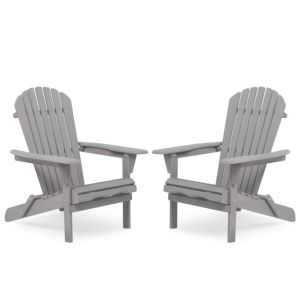 Chaises pliantes DB Adirondack en bois de cèdre massif, meubles de jardin, de patio et d'extérieur, design à pieds coniques inclinables - Product Image 1